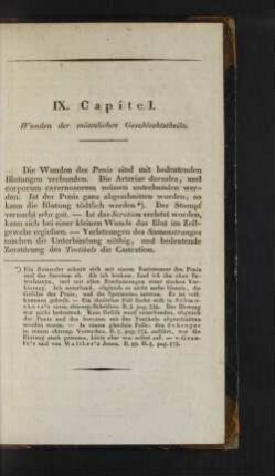IX. Capitel. Wunden der männlichen Geschlechtstheile.