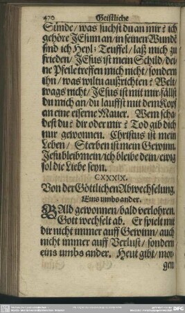 CXXXIX. Von der Göttlichen Abwechselung