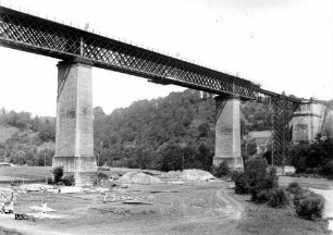Schwäbisch Hall Tullauer Kochviadukt 1367 Behelfsbrücke Baustelle