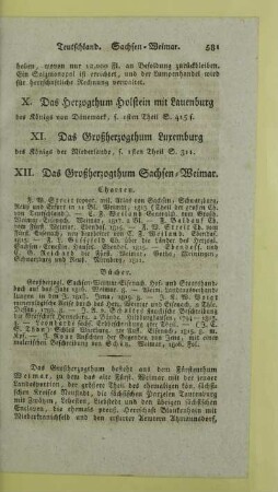 XII. Das Großherzogthum Sachsen-Weimar
