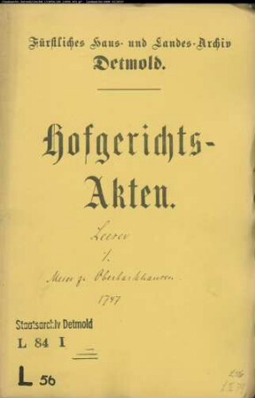 Leeser, Joseph zu Detmold gegen Meier zu Oberbarkhausen - Schuldforderung