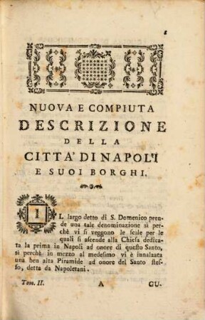 Descrizione Della Città Di Napoli E Suoi Borghi, Tomo Secondo