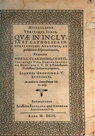 Miscellanea utriusque iuris