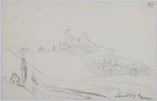 Meiningen (Thüringen): Burg Landsberg aus der Ferne