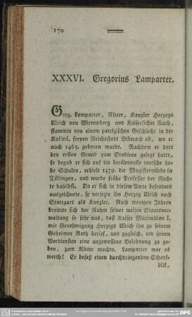 XXXVI. Gregorius Lamparter