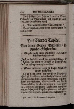 Das Vierdte Capitel - Das Fünffte Capitel.