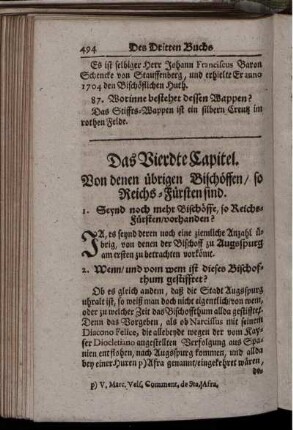 Das Vierdte Capitel - Das Fünffte Capitel.