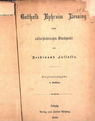 Gotthold Ephraim Lessing vom culturhistorischen Standpunkt