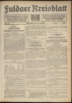 Ausgabe vom Donnerstag, den 25. Januar 1917.