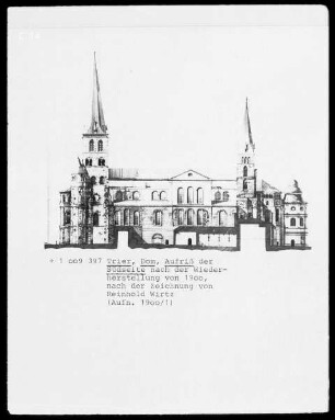 Trier, Dom Sankt Peter, Südseite nach der Wiederherstellung von 1900