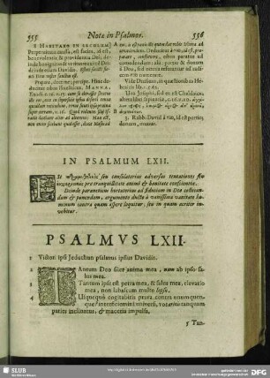 In Psalmum LXII.[i.e. LXI.] Psalmus LXII. [i.e. LXI.]