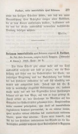 477-484 [Rezension] Fuellner, G., Notionem immortalitatis