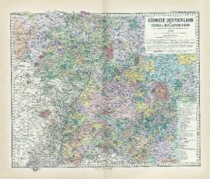 Südwest Deutschland mit Elsass u. Östl. Lothringen vor Ausbruch der französischen Revolution 1789