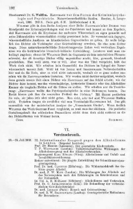 192, G. Wulffen. Hauptmann vor dem Forum der Kriminalpsychologie und Psychiatrie. 1908