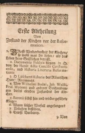 Erste Abtheilung. - Sechste Abtheilung.