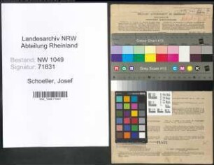 Entnazifizierung Josef Schoeller , geb. 05.04.1888 (Bankbeamter)