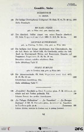 Gemälde, Stiche (Nr. 126-147)