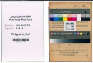 Entnazifizierung Karl Dickgraeve, geb. 25.04.1904 (Arbeiter)