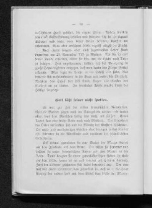 Gott läßt seiner nicht spotten.