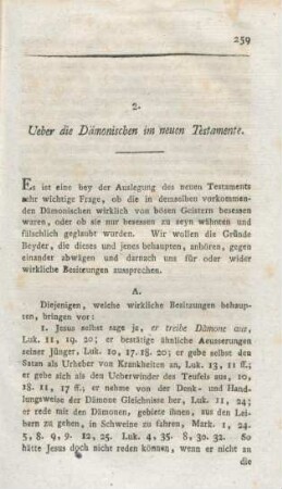 259-272 Ueber die Dämonischen im neuen Testamente