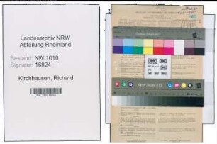 Entnazifizierung Richard Kirchhausen , geb. 16.09.1894 (Schaffner)