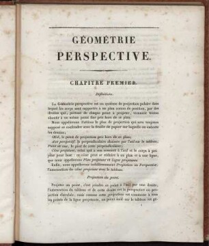Chapitre Premier. Definitions.