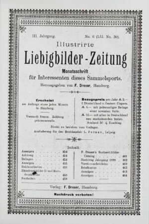 III. Jahrgang. No. 6 (Lfd. No. 30). (Hamburg, 1. Juni 1898.)