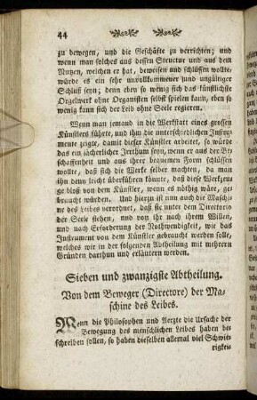 Sieben und zwanzigste Abtheilung.