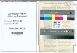 Entnazifizierung Jacob Tophoven , geb. 17.04.1869 (Kaufmann)
