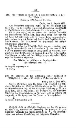 Befähigung zu der Stellung eines technischen Mitglieds in einer städtischen Schuldeputation : [V. Elementarschulwesen]