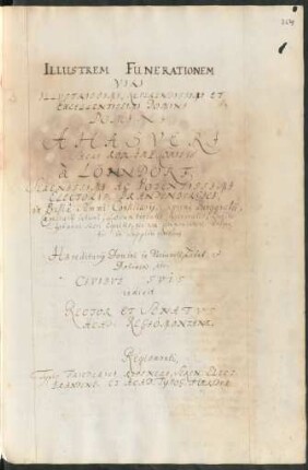 Anzeige des Leichenbegängnisses durch den Rektor der Königsberger Universität 1688 (Abschrift des Druckes VD 17 1:039298 M)