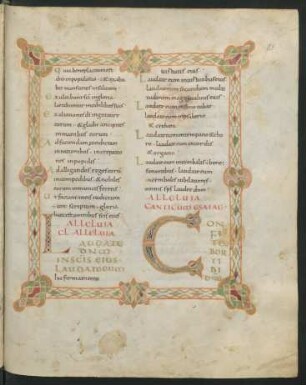 Cantica et hymni (durchgängig mit Zierrahmen und Flechtbandinitialen)