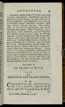 Cap. I. De Principio Contradictionis