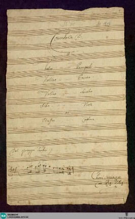 Concertos - Don Mus.Ms. 1912 : vl, strings, bc; A; DouT 105