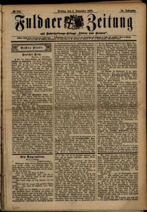 Erste Ausgabe vom Freitag, den 05. November 1897.