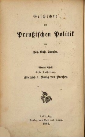 Geschichte der preußischen Politik, 4,1. Friedrich I., König von Preußen