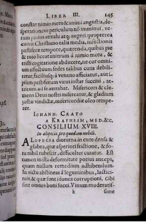 Consilium XVIII. In alopecia, pro quodam nobili