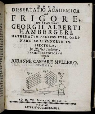 Dissertatio Academica De Frigore