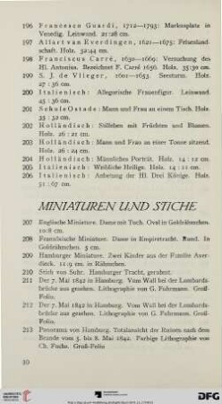 Miniaturen und Stiche (Nr. 207-246)