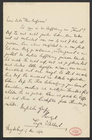 Brief an Karl Klindworth : 04.12.1890