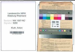 Entnazifizierung Anton Kluth , geb. 16.01.1911 (Arbeiter)