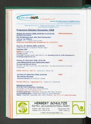 Programm Oktober/November 2008