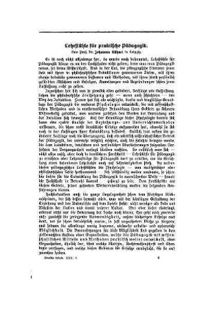 Lehrstühle für praktische Pädagogik