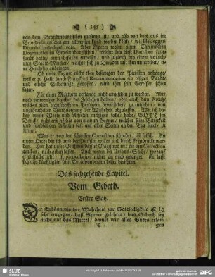 Das sechzehende Capitel. Vom Gebeth