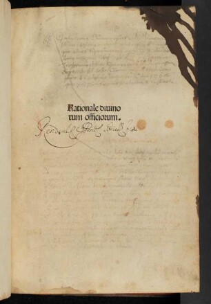 Rationale diuino||rum officiorum