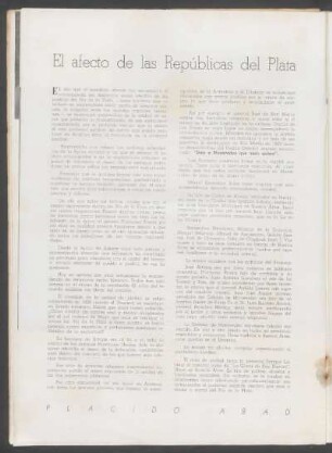 El afecto de las Repúblicas del Plata