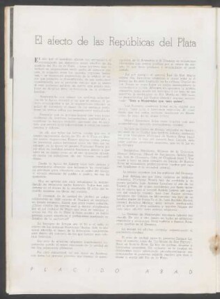 El afecto de las Repúblicas del Plata
