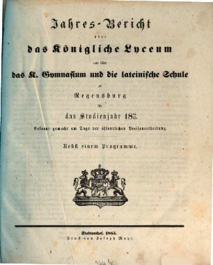 Jahres-Bericht. 1864/65
