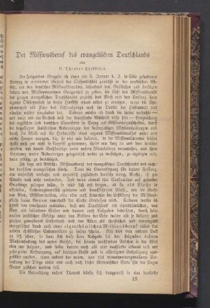Die Missionsberuf des evangelischen Deutschland
