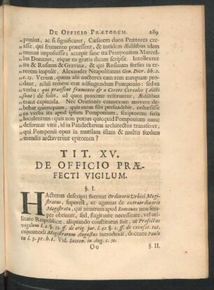Tit. XV. De Officio Praefecti Vigilum